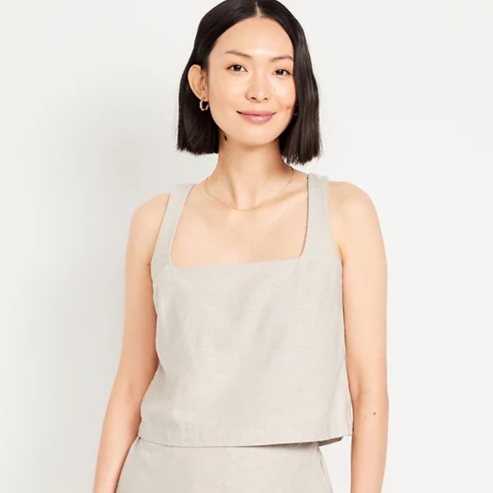 Old Navy Square Neck Linen Tank Size L